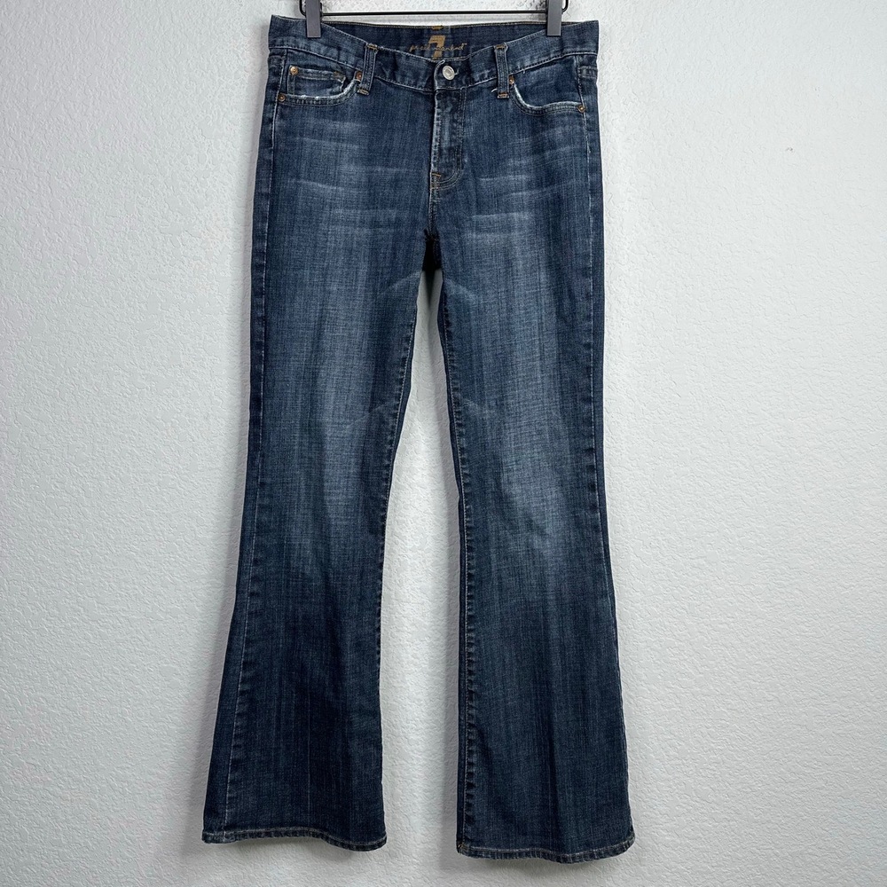 7 For All Mankind Jeans Womens Size 29 Dark Wash Flare Denim Boho Hippie Y2K